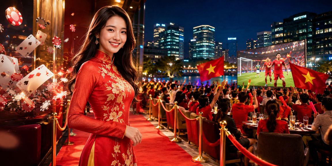 Người phụ nữ mặc áo dài tại Hà Nội chơi bài trên nền không gian văn hóa truyền thống